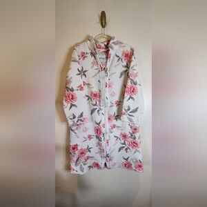 Carole Hochman Full Zip Floral‎ Bath Robe Cotton Blend Cottagecore Feminine Warm
